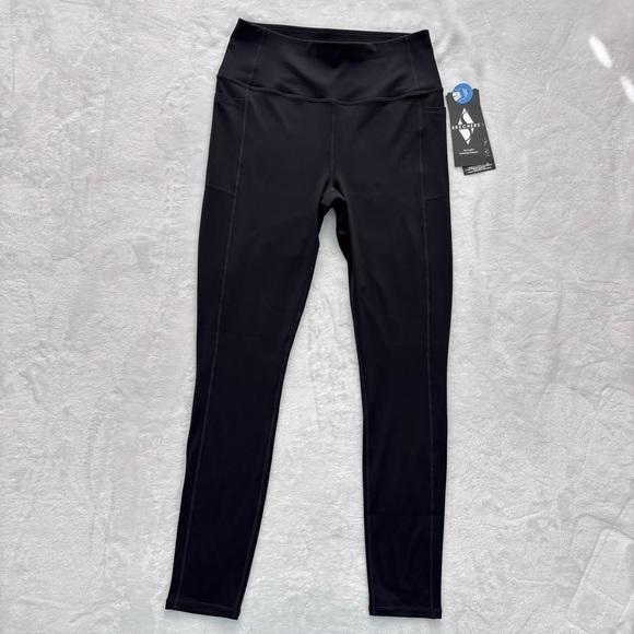 SKECHERS GO WALK Black High Waisted Full Length Leggings--M - Picture 2 of 16